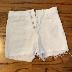 white madewell high waisted shorts